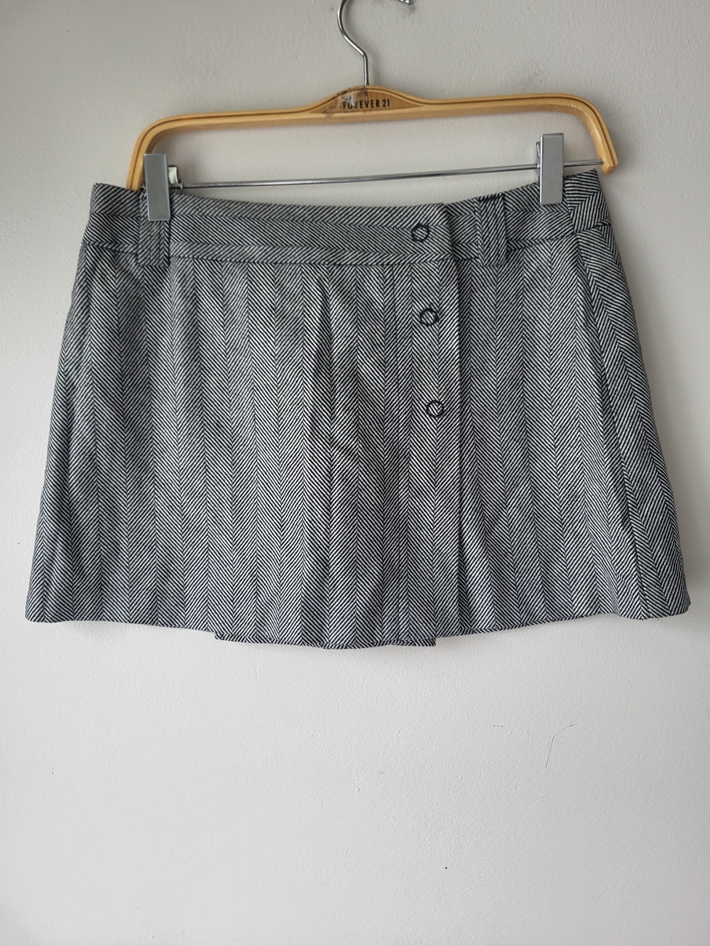United Colors Of Benetton Herringbone Button-Front Scandi Girl Mini Skirt